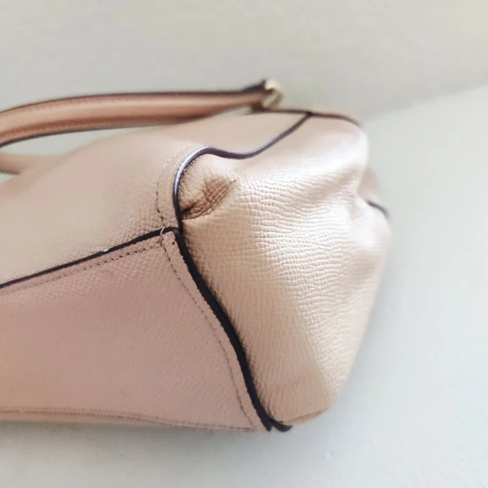 Like New Coach Mini Brooke Blush Leather Shoulder Bag Purse - Picture 11 of 17